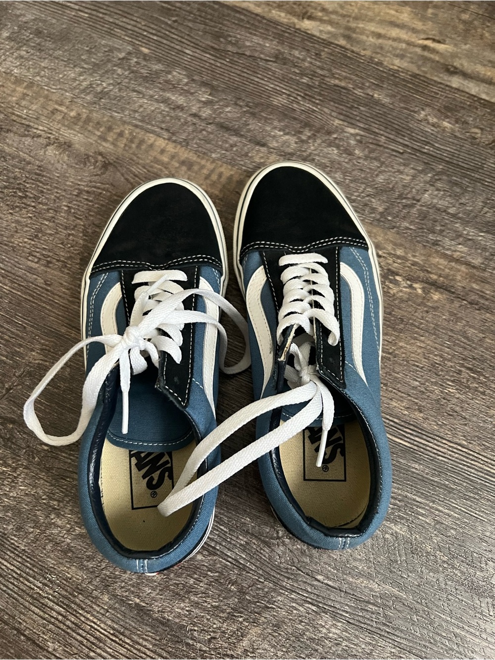 Vans Old Skool Sneakers in Blue, Black and White